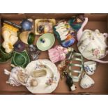 Miscellaneous ornamental ceramics, to include a Shelley floral teapot, Royal Doulton earthenware