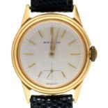 A Movado 18ct gold gentleman's wristwatch,  30mm Movement running when wound and hands setting, some