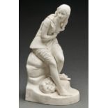 A Minton Parian ware figure of Dorothea, c1850, after the sculpture by John Bell and originally