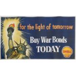 Shell Poster. For The Light of Tomorrow Buy War Bond Today,  82 x 143.5 (sheet), linen backed Good