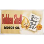 Shell Poster.  Golden Shell Motor Oil Cool! Clean! Seals! Oils! No 2410,  82 x 143.4 (sheet) linen-