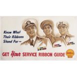 Shell Poster. Get Your Service Ribbon Guide,  83 x 145 (sheet), linen backed Good condition