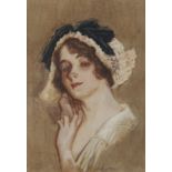 Violet Gardner (Fl. early 20th c) - An Alluring Look, signed and dated 1916,  watercolour, 27. 5 x
