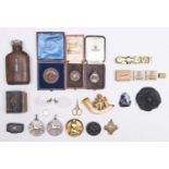 Miscellaneous miniature works of art and bygones, to include a fragment of obsidian from the Death