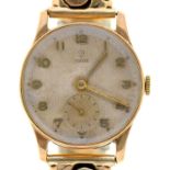 A Rolex Tudor 9ct gold gentleman's wristwatch, 30mm, London 1938, case back engraved with a