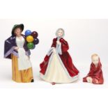 Three Royal Doulton figures, including Balloon Lady, various sizes, printed marks As a lot in good