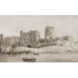 William Hackett (18th / early 19th c) - Pembroke Castle, watercolour, 21.5 x 35cm Generally good