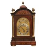 A Victorian brass inlaid rosewood bracket clock, S Smith & Son Ltd 9 Strand London, late 19th c, the