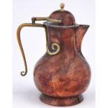 Birmingham Guild of Handicraft. An Arts and Crafts copper and brass lidded jug designed by Arthur