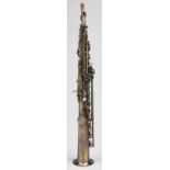 An Odyssey Synphonique soprano saxophone, No OSS3700/15090012, with antique brass finish, in