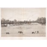 Sport. After William Paris (1838-1915) - Cricket Match Royal Military Academy Woolwich, lithograph