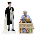 Two Royal Doulton figures of The Graduate and The China Repairer, 17 and 24.5cm h, printed marks