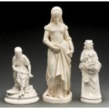 A Copeland Parian ware figure of Marguerite, 1885, 51cm h and two other contemporary English