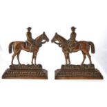 Jameson Raid. A pair of Victorian brass equestrian figural heath ornaments of "Dr Jim", c1896 on