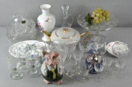 A collection of glass, to include Wedgwood, Aynsley and others,