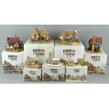 A group of seven boxed Lilliput Lane buildings,