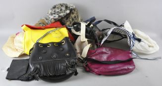 A quantity of lady's hats and handbags