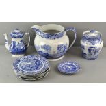 A collection of assorted Spode, including Spode Italian jug, 24cm high, a storage jar,