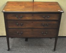 A mahogany wash stand with fruitwood and ebony stringing,