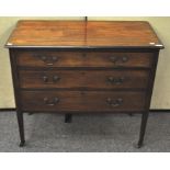 A mahogany wash stand with fruitwood and ebony stringing,