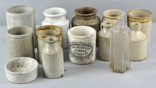A collection of late 19th/early 20th century stoneware jars and bottles,
