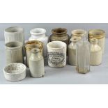 A collection of late 19th/early 20th century stoneware jars and bottles,