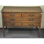An Edwardian mahogany rectangular form dressing table set two short and two long drawers