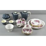 A Ridgeway 'Queen Anne' pattern part tea service and a Poole part coffee service