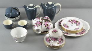 A Ridgeway 'Queen Anne' pattern part tea service and a Poole part coffee service