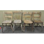 Four oak kitchen chairs,