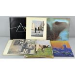 A collection of nine Pink Floyd vinyls to include the Soundtracks from the films More Echoes,