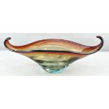 A large 1960's Murano glass centre bowl with pulled ends,