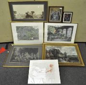 A collection of assorted framed and glazed prints to include Hay Wain and others.
