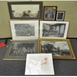 A collection of assorted framed and glazed prints to include Hay Wain and others.