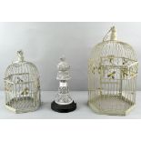 Two decorative bird cages,