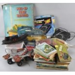 A collection of assorted toys, to include vintage Lego, roller skates,