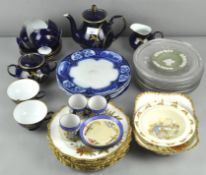 A Stoke china 19th century Limoges art dessert service, a Bunnykins bowl and tea ware.