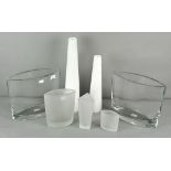 A collection of LSA Krosno glass vases,