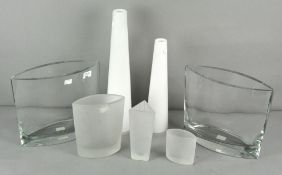 A collection of LSA Krosno glass vases,