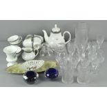 A collection of glass and ceramics,