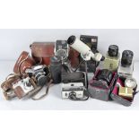 A quantity of camera equipment to include Cannon Zoom 35-70 lens, Ilford camera and more.