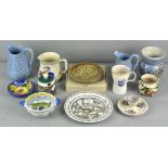 A collection of ceramics, to include a Poole vase and Goebel lidded pot,