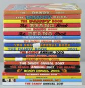 A collection of Dandy and Beano Annuals dating from 1979 - 2011