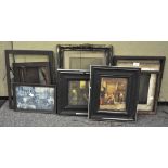 A collection of pictures and picture frames,