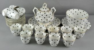 A 19th century pottery tea service, in the 'Spangle' pattern,