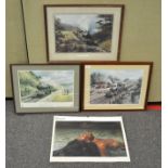 Three Railway prints, each 44cm x 54cm,