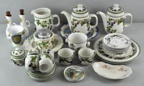 A Goebel part tea set including a teapot, together with a Royal Worcester,