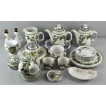 A Goebel part tea set including a teapot, together with a Royal Worcester,