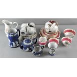 A collection of tea wares, to include a Foley china service and Jasperware,