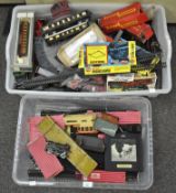 A large collection of Tri-ang/Hornby model railway related items, including carriages,